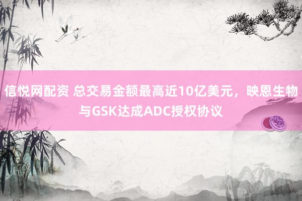 信悦网配资 总交易金额最高近10亿美元，映恩生物与GSK达成ADC授权协议